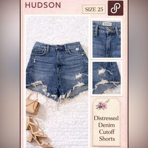 Hudson Women’s Distressed Denim Cutoff Shorts Size 25